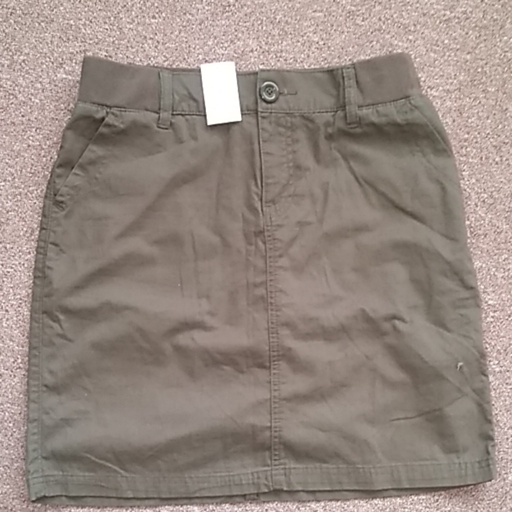 Army Green Knee Skirt
